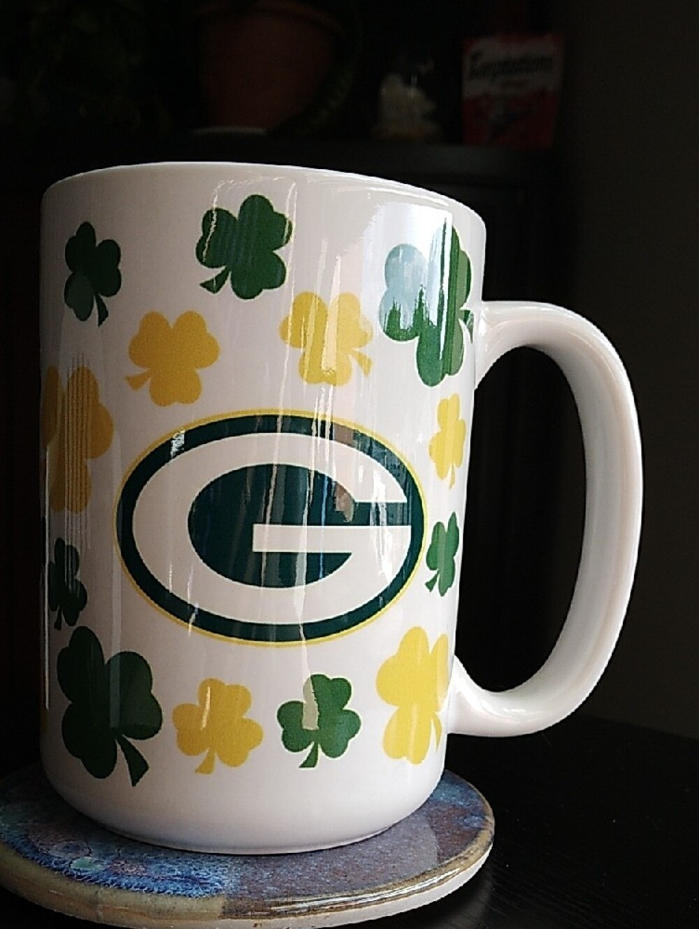 Green Bay Packers Shamrock NFL Ceramic Coffee Mug